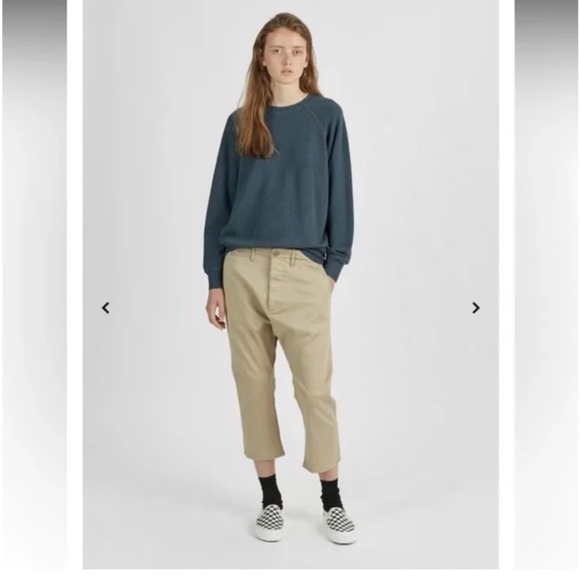 R13 Pants - R13 tailored Drop Crotch Chino pant size 26 cropped